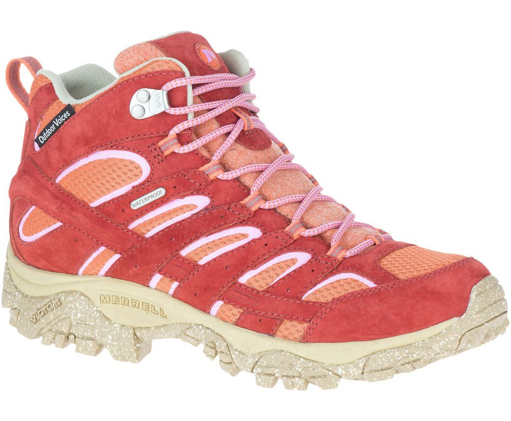 Merrell Boots Orange - Moab 2 Mid Eco Waterproof X Outdoor Voices - Mens 75FQEDSHO